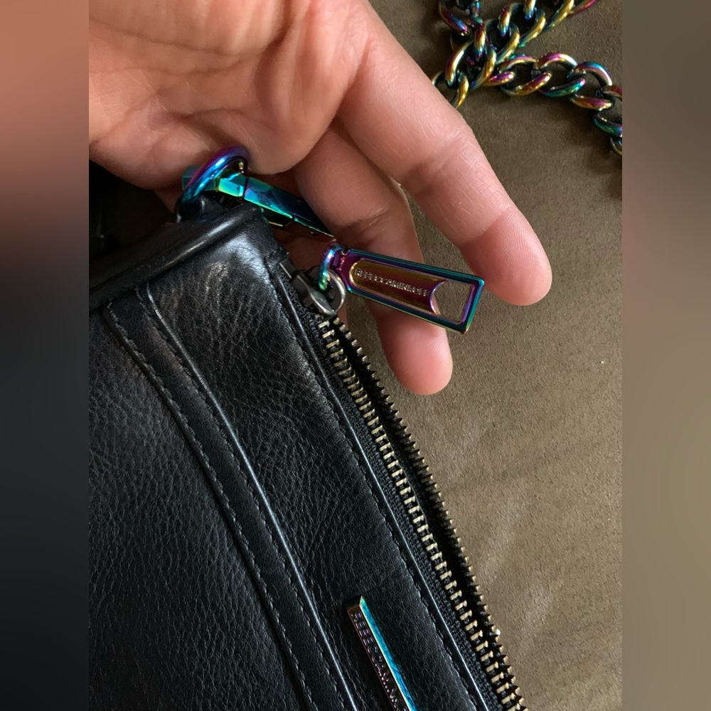 Rebecca Minkoff Mini MAC Oil Slick Iridescent Crossbody Shoulder Bag Purse EUC - Picture 11 of 16